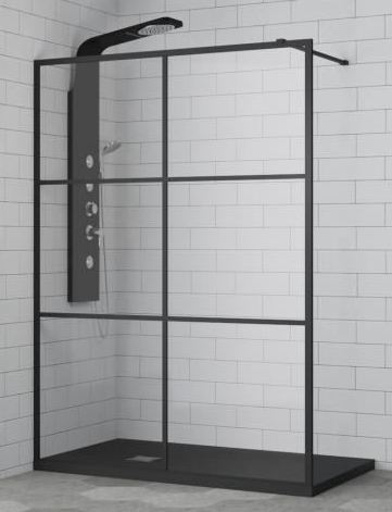 Душевая перегородка RGW Walk-in WA-11-B 90*200 профиль черный без поддона