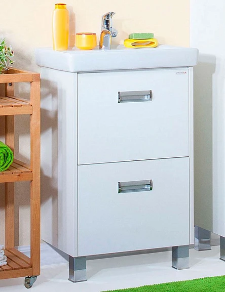 Тумба под раковину Бриклаер Палермо 55 белый глянец напольная