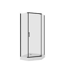 Душевое ограждение Niagara Nova NG-6834-08 BLACK 100*100*190 L/R трапеция, дверь распашная, без поддона
