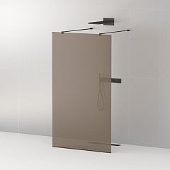 Душевая перегородка Cezares LIBERTA-L-2-110-120-BR-NERO Walk-in 110*120*195 L/R с возможностью двустороннего входа, стекло бронза, профиль черный без поддона