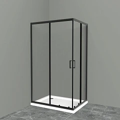 Душевой уголок BelBagno UNO-195-AH-2-120/100-C-NERO 120*100*195 L/R без поддона