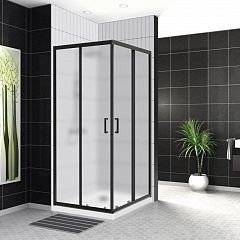 Душевой уголок BelBagno UNO-195-A-2-90-P-NERO 90*90*195 без поддона