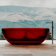 Прозрачная ванна ABBER Kristall AT9703Rubin 170х75 красная