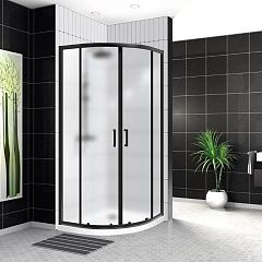 Душевой уголок BelBagno UNO-195-R-2-90-P-NERO 90*90*195 без поддона