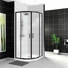 Душевой уголок BelBagno UNO-195-R-2-90-P-NERO 90*90*198 (с поддоном TRAY-AS-R 90*90*3 белый матовый)