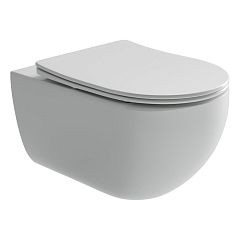 Подвесной унитаз Ceramicanova Long CN3015 36,5*55,5 безободковый с крышкой-сиденьем микролифт