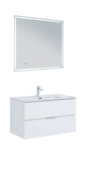 Комплект мебели Aquanet Алвита New 90 2 ящика, белый матовый