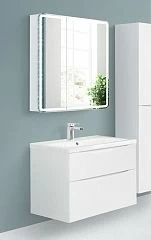 Комплект мебели BelBagno Marino-H60 70 Bianco Lucido с зеркалом-шкафом