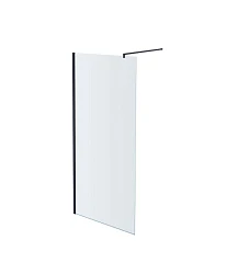 Душевая перегородка Aquatek Walk-in с держателем AQ WIW 08020BL 80*200 L/R профиль черный, стекло прозрачное без поддона