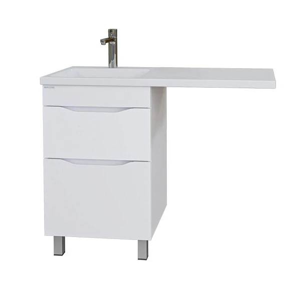 Тумба с раковиной Grossman Вилар 110 белый глянец под стиральную машину L