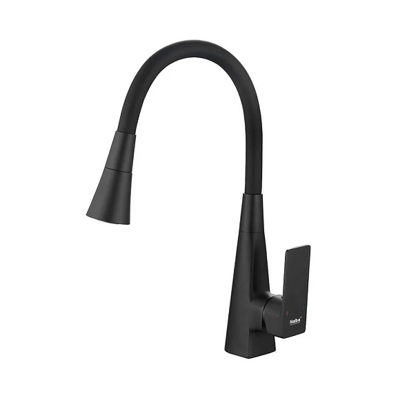 Смеситель Haiba HB73823-7 для кухни гибкий излив черный матовый