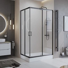 Душевой уголок BelBagno Uno UNO-195-AH-2-100/80-C-NERO 100*80*195 L/R без поддона