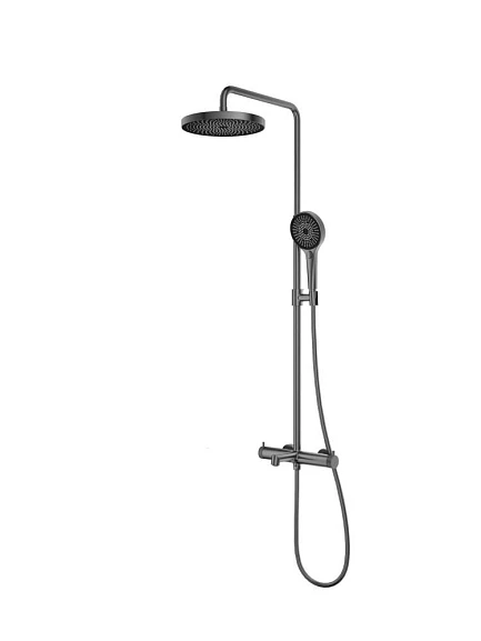 Душевая стойка Vincea Rim VSFS-2RM1GM с изливом вороненая сталь