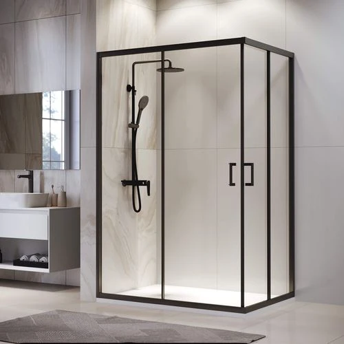 Душевой уголок RGW Passage PA-246-B 100*90*195 профиль черный матовый без поддона