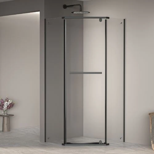 Душевой уголок RGW Passage PA-82-B 90*90*195 пятиугольный профиль черный матовый без поддона