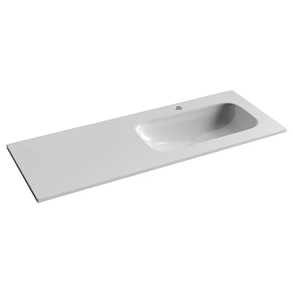 Встраиваемая раковина Ceramicanova Grace 121*45,7 R с отверстием под смеситель белый глянец