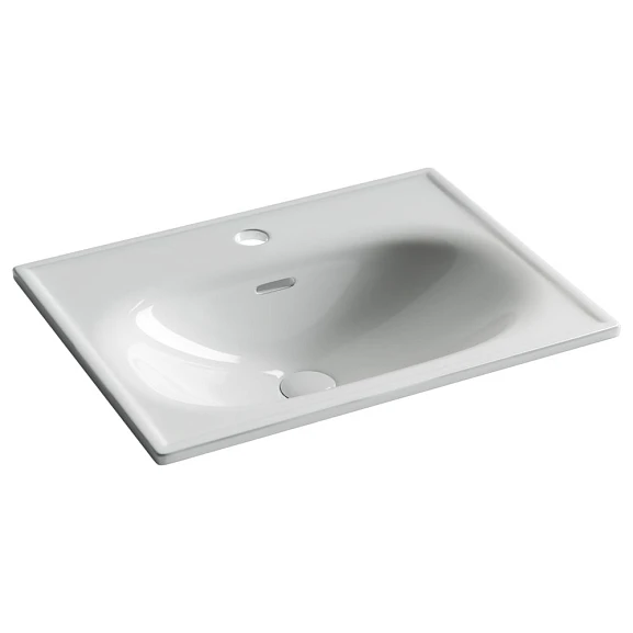 Встраиваемая раковина Ceramicanova Sabo 60*46 с отверстием под смеситель белый глянец