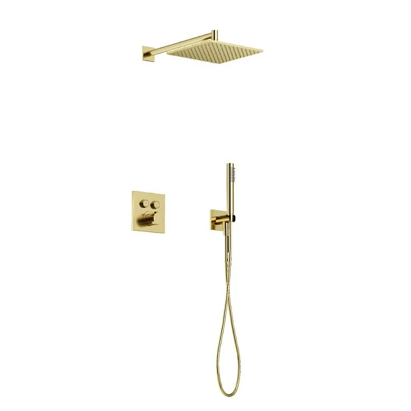 Душевой комплект Sancos Linn SC9022BG с термостатом скрытый монтаж брашированное золото