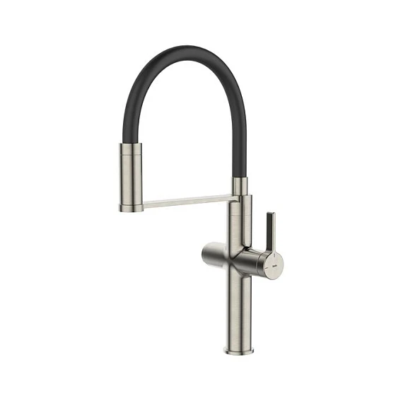 Смеситель Iddis Ikon IKNBNFFi05 для кухни гибкий излив с функцией подключения фильтра сатин