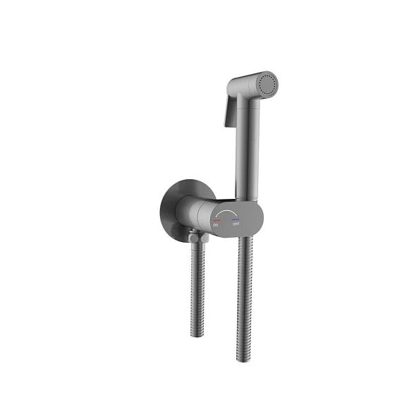 Гигиенический душ со смесителем RGW Shower Panels SP-213Gr с прогрессивным картриджем скрытый монтаж вороненая сталь