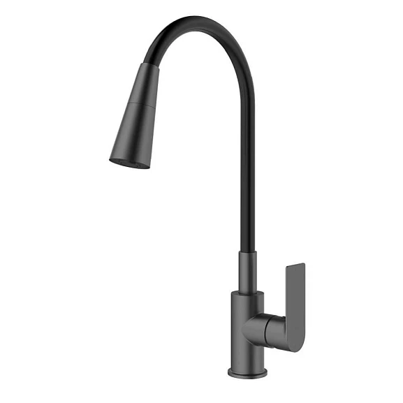 Смеситель Splenka S05.43.09 для кухни с гибким изливом графит