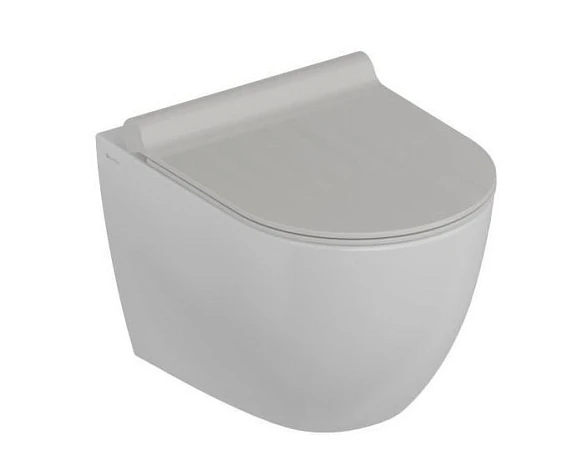 Подвесной унитаз Knotlor Essence WC49WG 36*49 безободковый с системой смыва "Торнадо" и крышкой-сиденьем микролифт