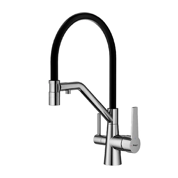 Смеситель Raglo R80.62.05 для кухни с гибким изливом и функцией подключения фильтра сатин