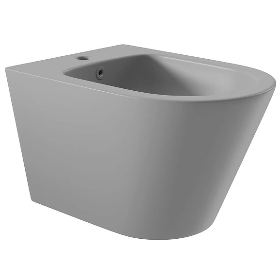 Подвесное биде Aqueduto Cone 36,5*52,5 серое матовое
