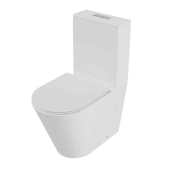 Унитаз-компакт Grossman GR-4458MSQ 36*64 Tornado безободковый, белый матовый с крышкой-сиденьем микролифт Slim