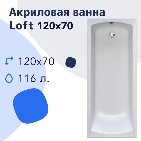 Акриловая ванна Nir-Vanna Loft 120х70 (комплект)