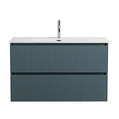 Тумба с раковиной BelBagno Uno 120 голубая матовая с двумя ящиками