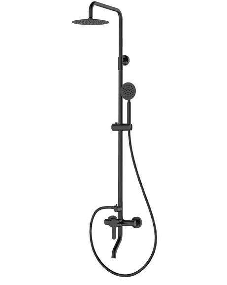 Душевая стойка Rush Santiago SUS1116-40Black с изливом черная матовая