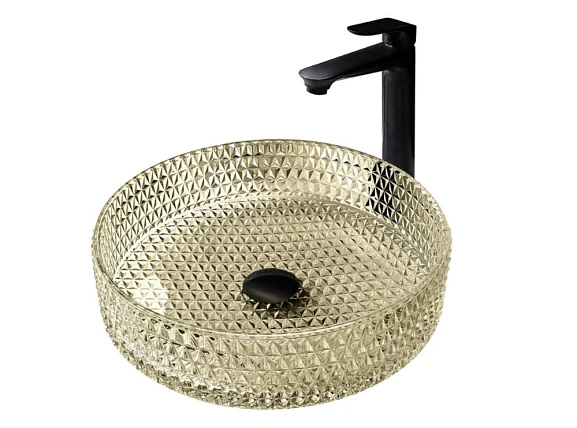 Накладная раковина стеклянная ABBER Glas AK2301GG 39,5*39,5 золото