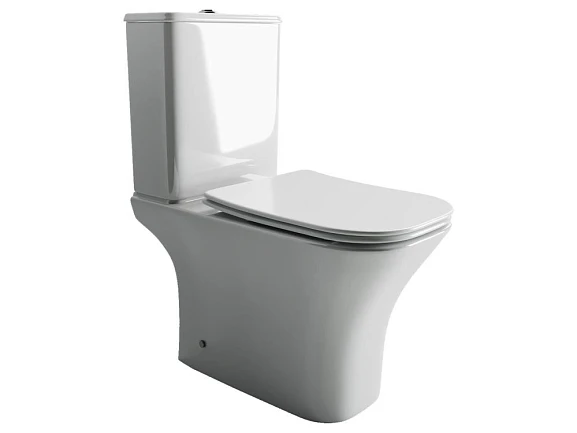 Унитаз-компакт Ceramicanova Alfa 34*65 безободковый с крышкой-сиденьем микролифт Slim