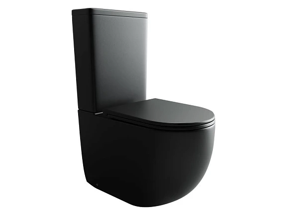 Унитаз-компакт Ceramicanova Metropol 38,5*62 черный матовый безободковый с крышкой-сиденьем микролифт