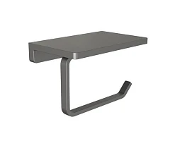 Держатель туалетной бумаги Knotlor Oval PH101GM с полкой вороненая сталь