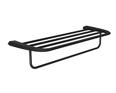 Полка для полотенец Knotlor Space TR103BL с держателем черная матовая