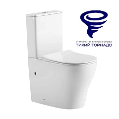 Унитаз-компакт Prato Кодэ 6092А 37*66 безободковый Торнадо с крышкой-сиденьем микролифт
