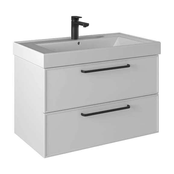 Тумба с раковиной Prato Кватро 80 белая матовая