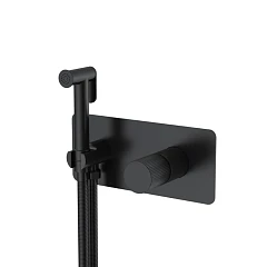 Гигиенический душ со смесителем Boheme Stick 127-BB.3 скрытый монтаж черный матовый ручка Linea