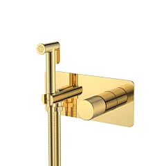 Гигиенический душ со смесителем Boheme Stick 127-GG.4 скрытый монтаж золото ручка Spirale