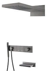 Душевой комплект Boheme Zodiac 132-2-GM с изливом графит