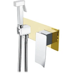 Гигиенический душ со смесителем Boheme Q 147-GCR.2 скрытый монтаж золото/хром