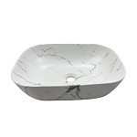 Накладная раковина Ceruttispa CR8215MMW 45,5*32 мрамор матовый белый, прямоугольная Накладная раковина Ceruttispa CR8215MMW 45,5*32 мрамор матовый белый, прямоугольная
