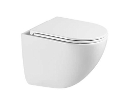 Подвесной унитаз Terminus Аврора Monolit 36*49,5 безободковый с системой смыва "Торнадо" с крышкой-сиденьем микролифт