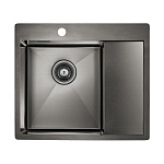 Кухонная мойка Paulmark Alster PM825951-GML 59*51 с крылом вороненая сталь Кухонная мойка Paulmark Alster PM825951-GML 59*51 с крылом вороненая сталь