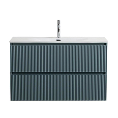 Тумба с раковиной BelBagno Uno 100 голубая матовая с двумя ящиками