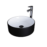 Накладная раковина Grossman Color GR-4040BW 36*36 черная/белая