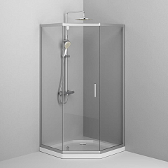 Душевой уголок AM.PM Gem 90*90*190 L/R пятиугольный без поддона