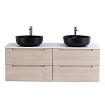 Тумба с раковиной BelBagno Etna 140 со столешницей Rovere Grigio (черные раковины) Тумба с раковиной BelBagno Etna 140 со столешницей Rovere Grigio (черные раковины)